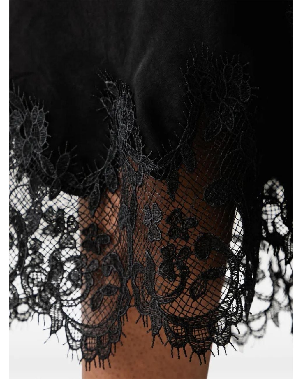 Bardot Black Elisan Lace-Trim Satin-Finish Maxi Skirt