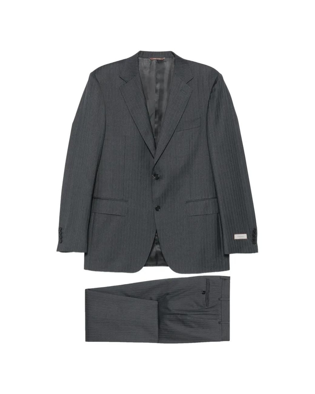 Canali Gray Costume À Fines Rayures for men