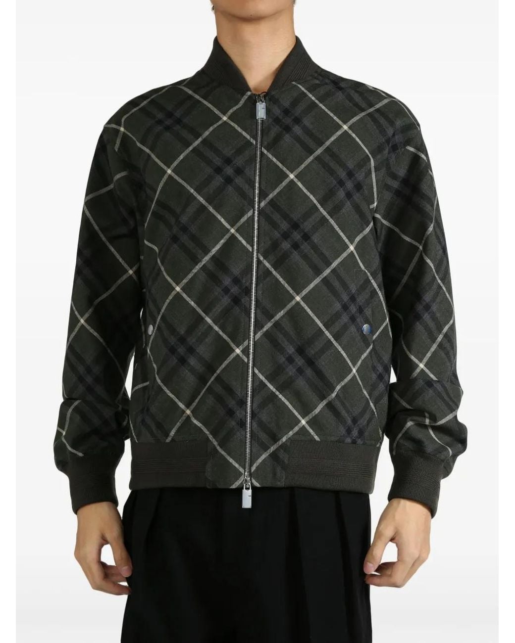 Burberry Check Jacket in het Black voor heren