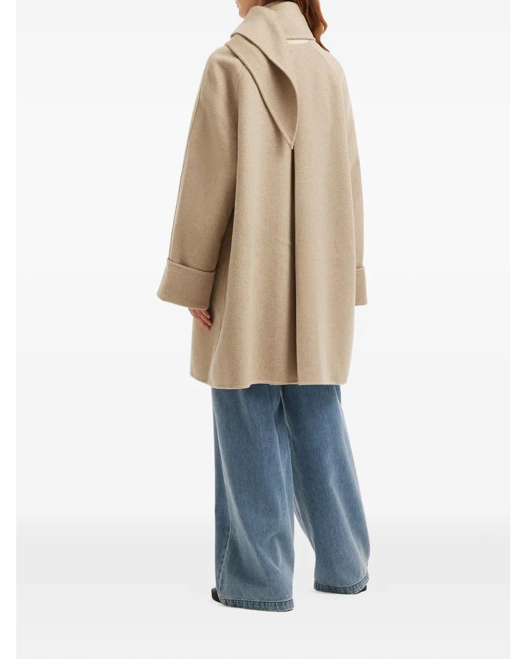 B+ AB Natural Button Scarf Coat