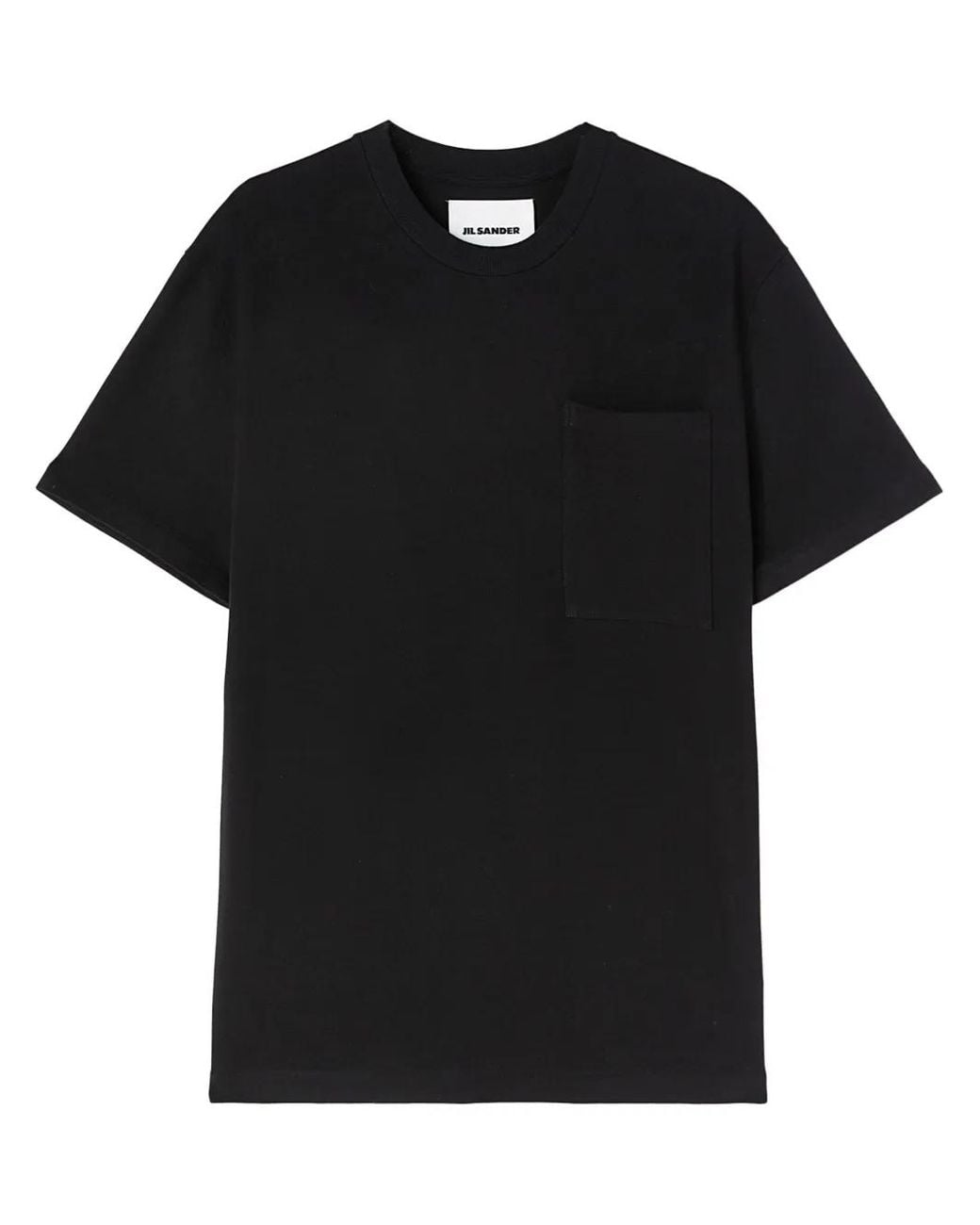 Jil Sander Black Crewneck Cotton Jersey T-Shirt for men