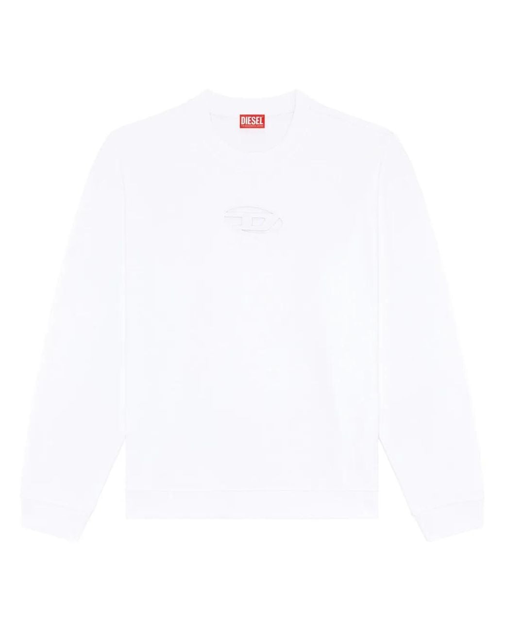 DIESEL White Logo Cut-Out Sweatshirt for men