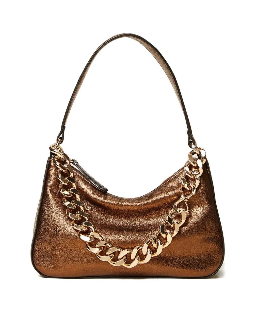 Twinset Brown Liliane Medium Laminated Leather Bag