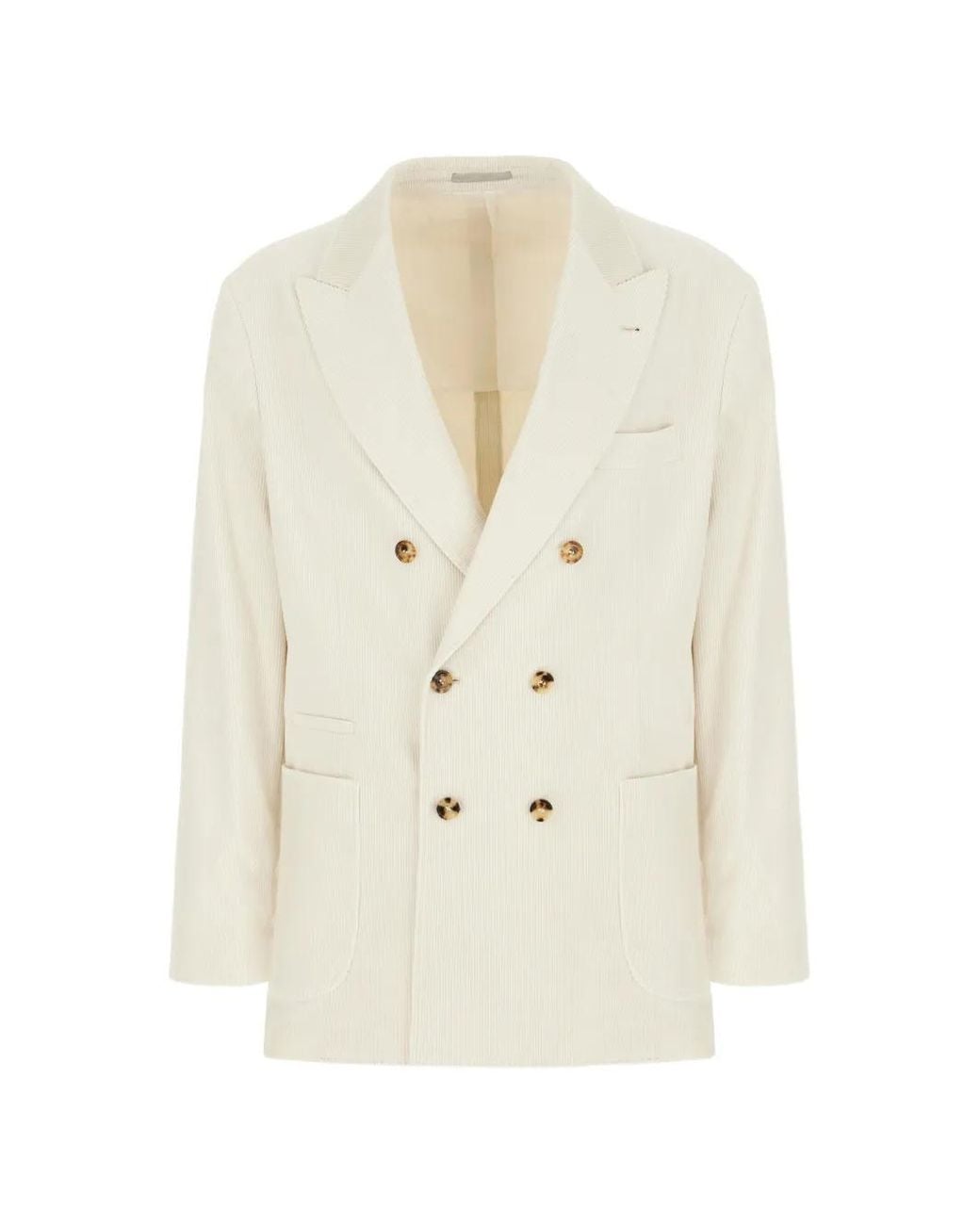 Brunello Cucinelli White Corduroy Blazer for men