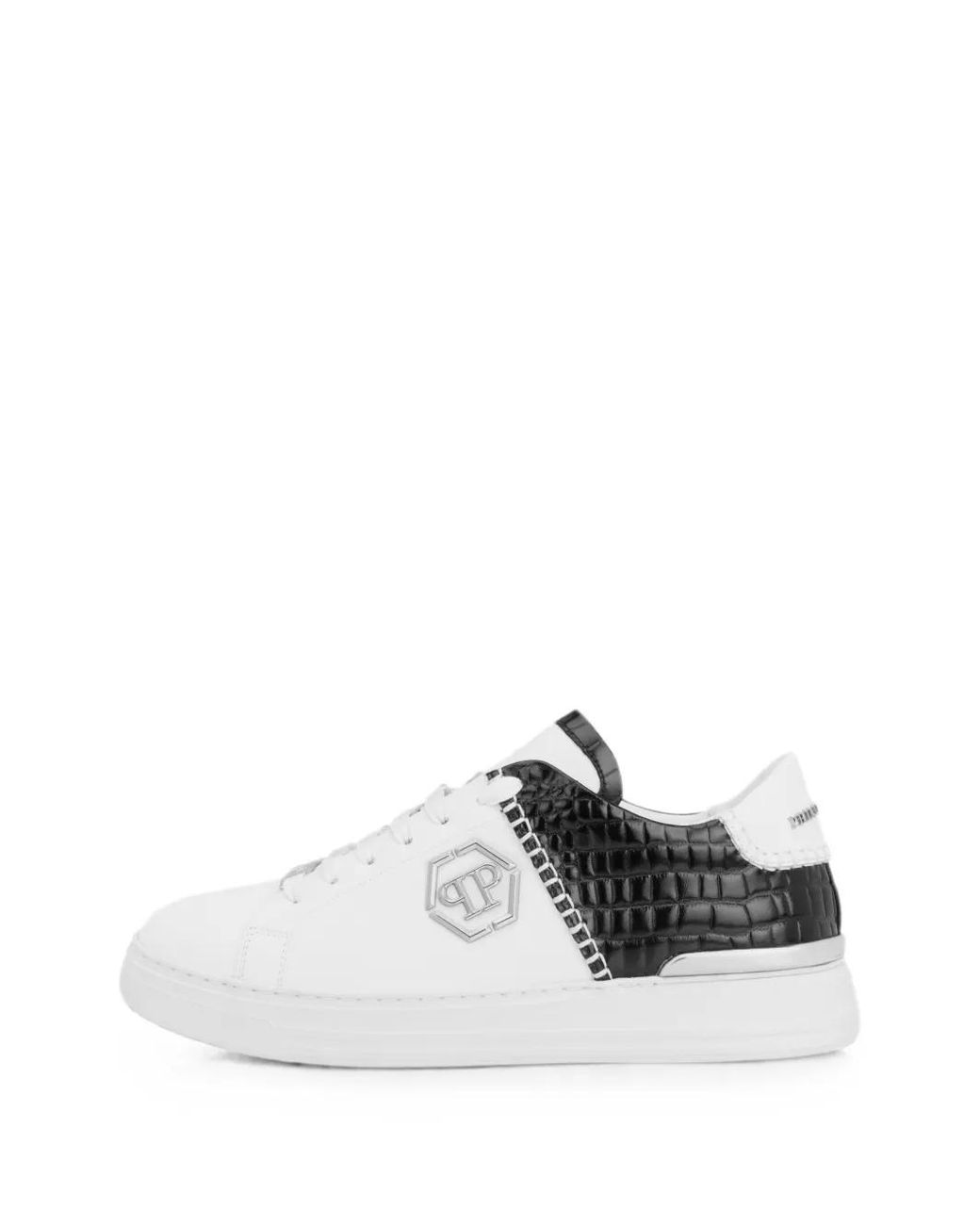Philipp Plein White Low-Top Sneakers Icon Cocco Mix for men
