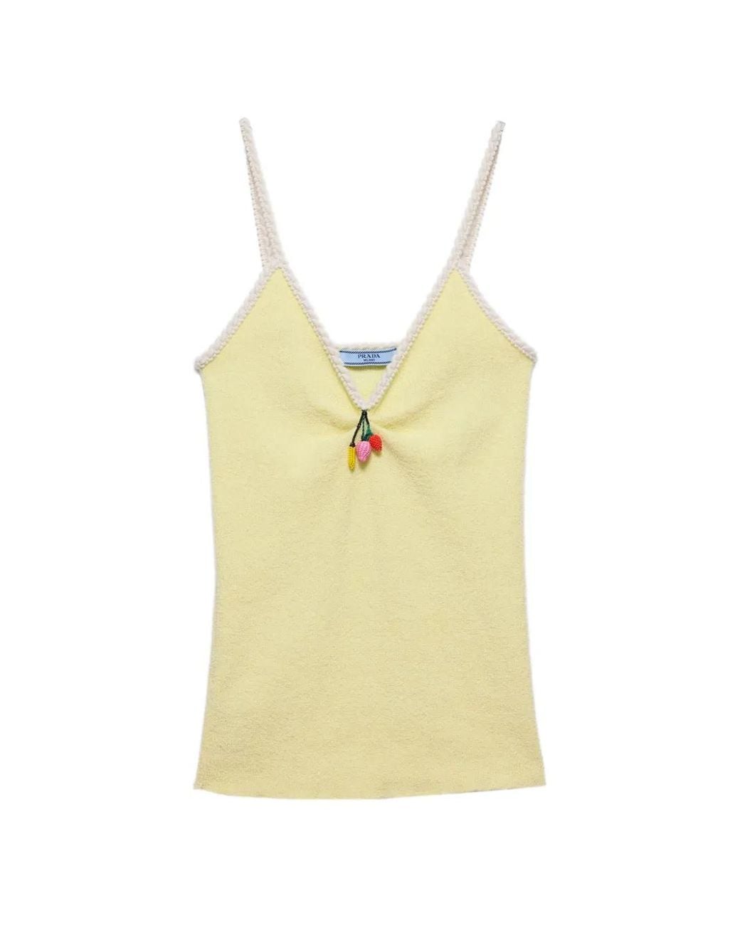 Prada Yellow Cotton Bouclé Top