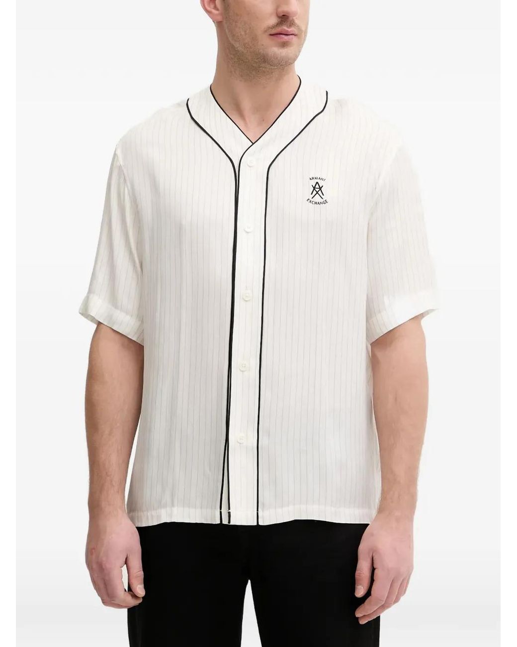 ARMANI EXCHANGE White Pinstripe Shirt for men