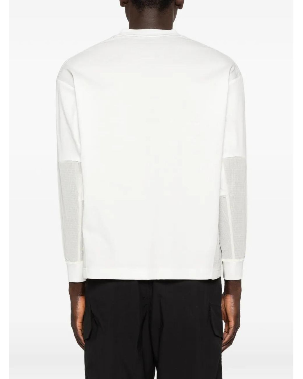 And Wander White T-Shirt À Manches Longues Et À Poche for men