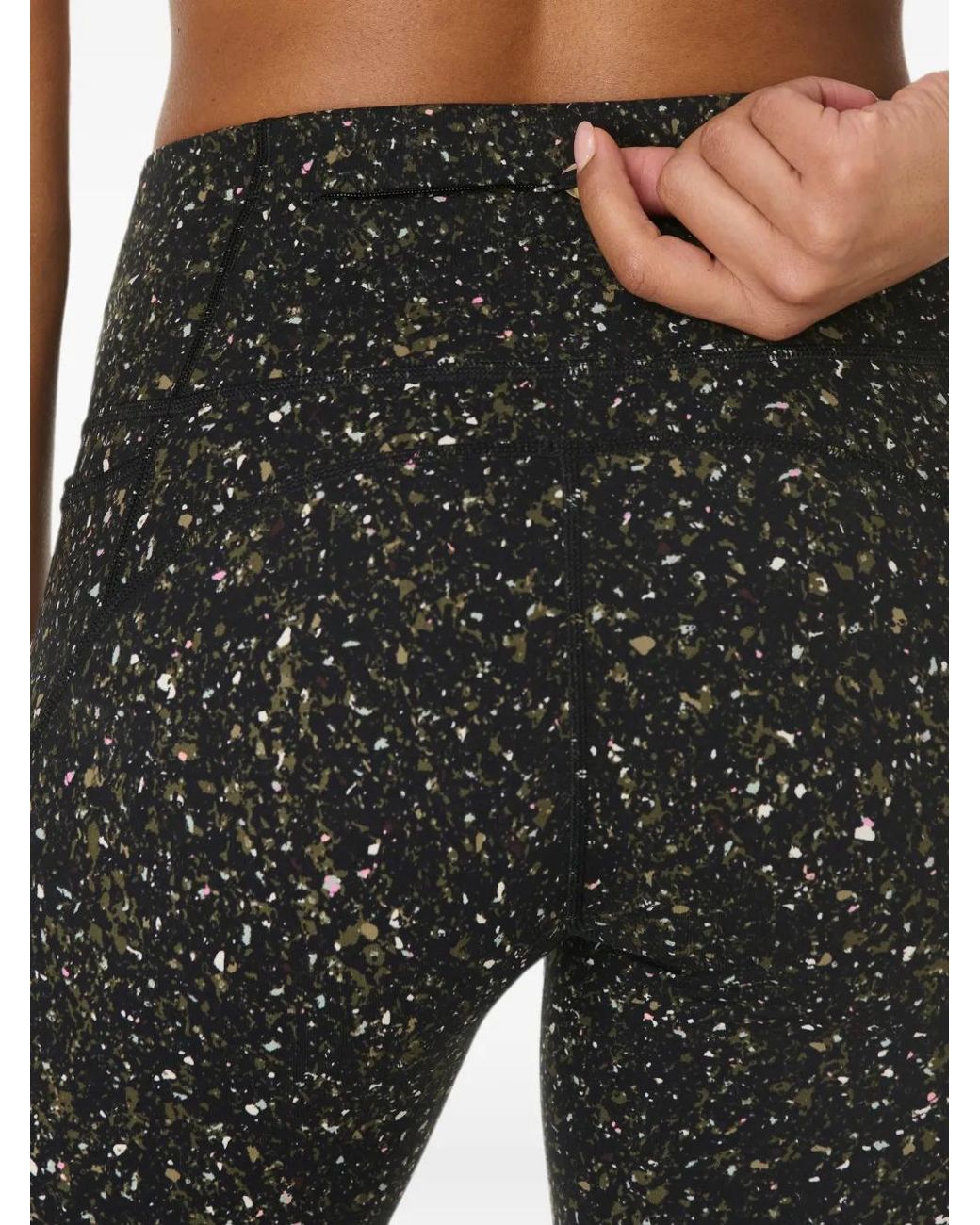 Sweaty Betty Black Power Gym Ditsy-Print Leggings