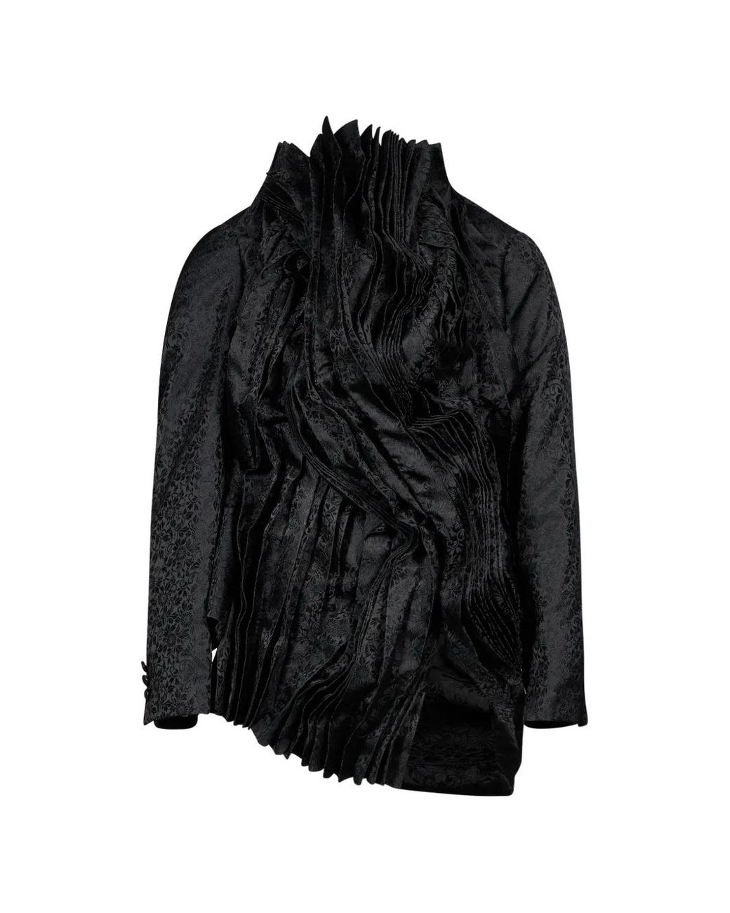 Comme des Garçons Black Veste Ajustée Plissée En Jacquard Floral