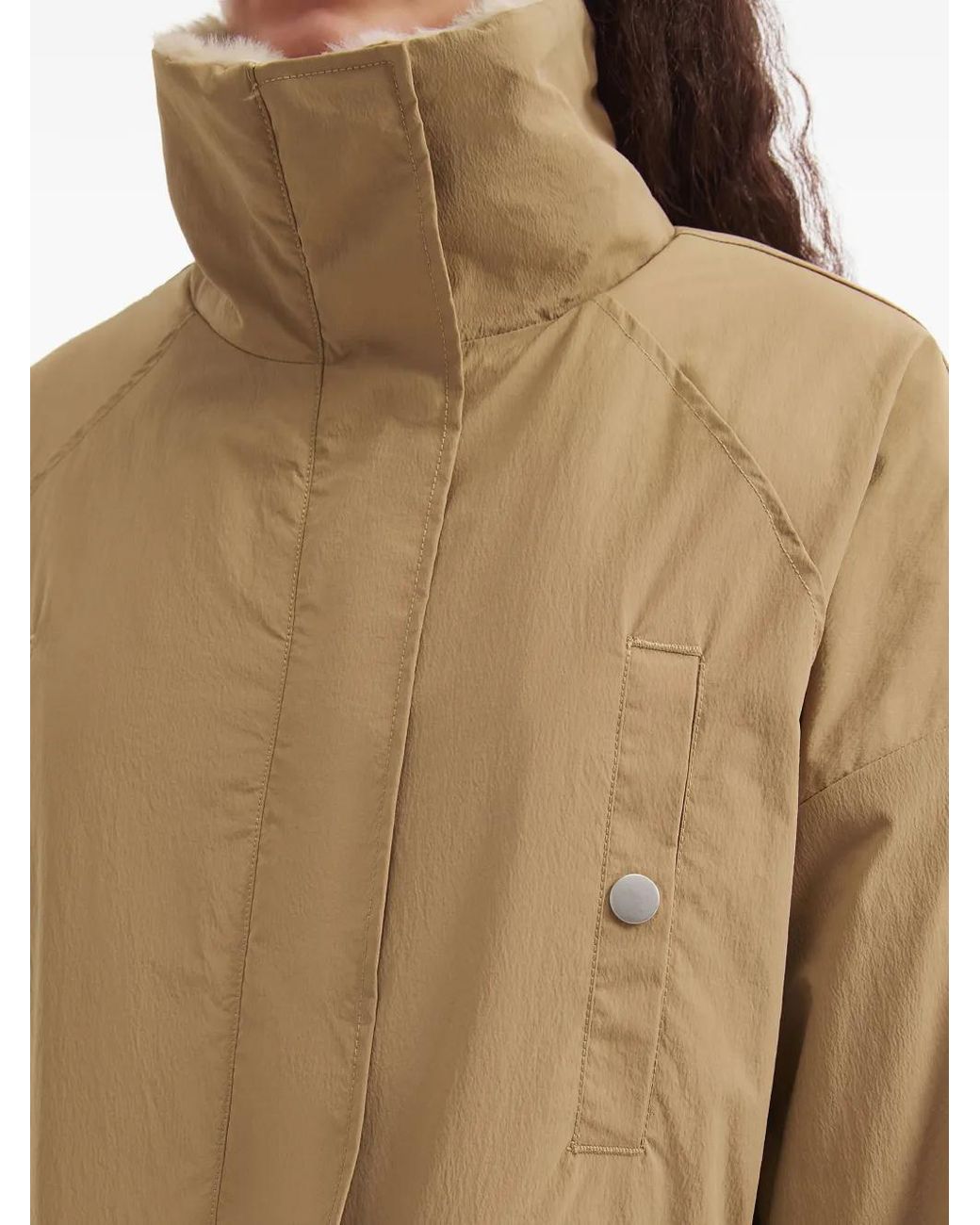 B+ AB Natural Faux-Fur Trim Jacket