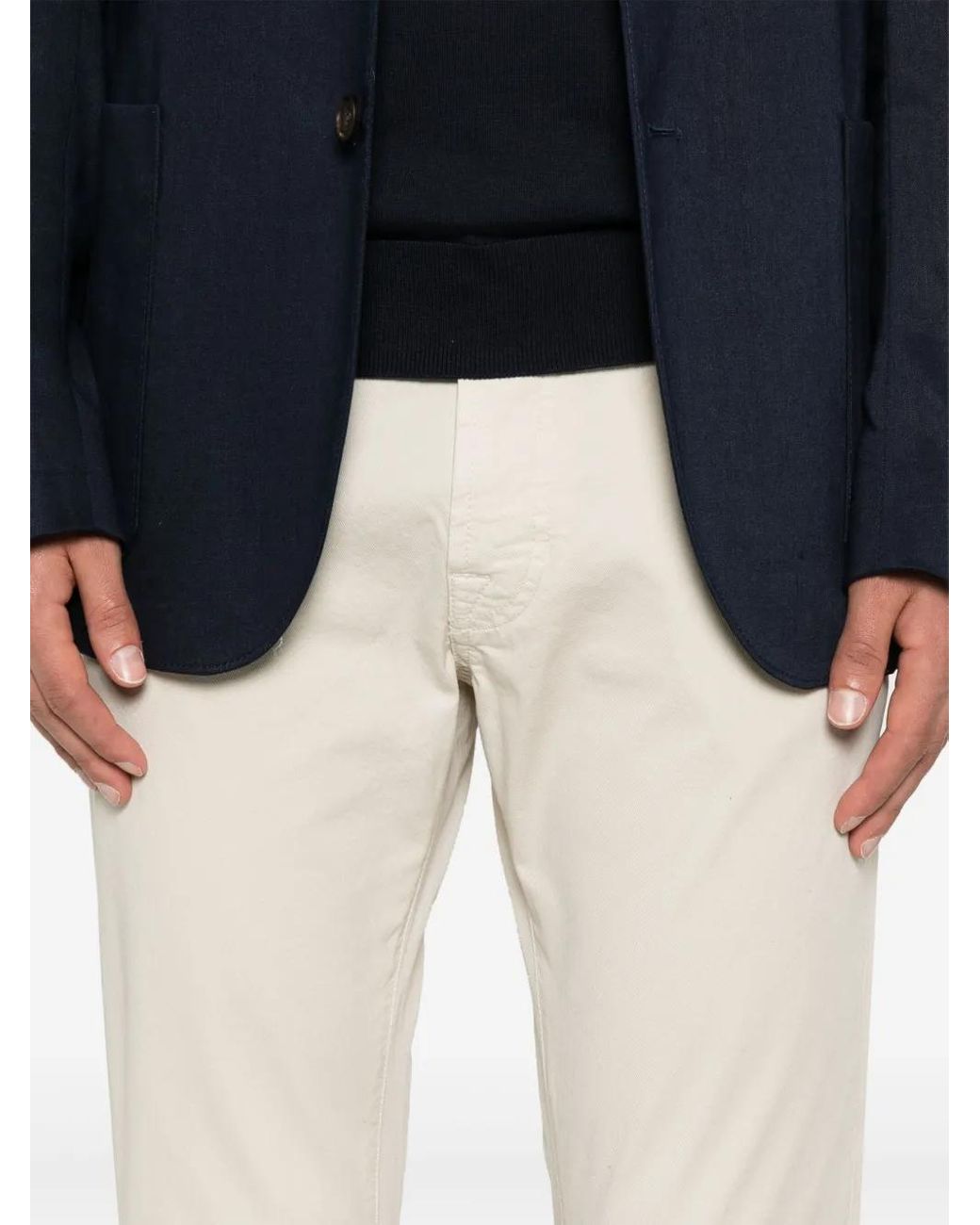 Corneliani White Straight-Leg Trousers for men