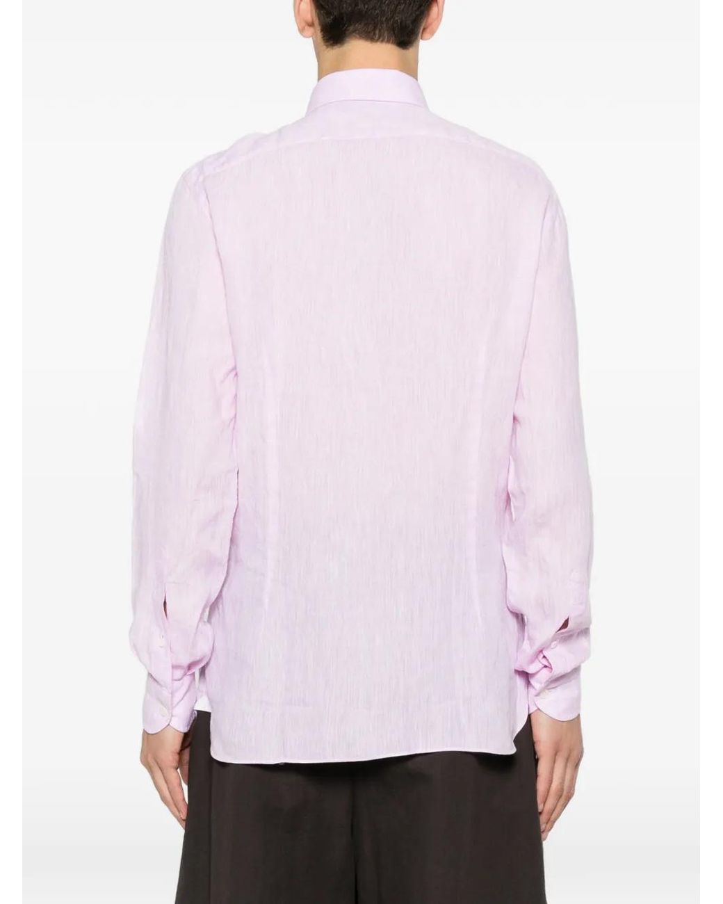 Truzzi Pink Chest-Pocket Button-Up Shirt for men
