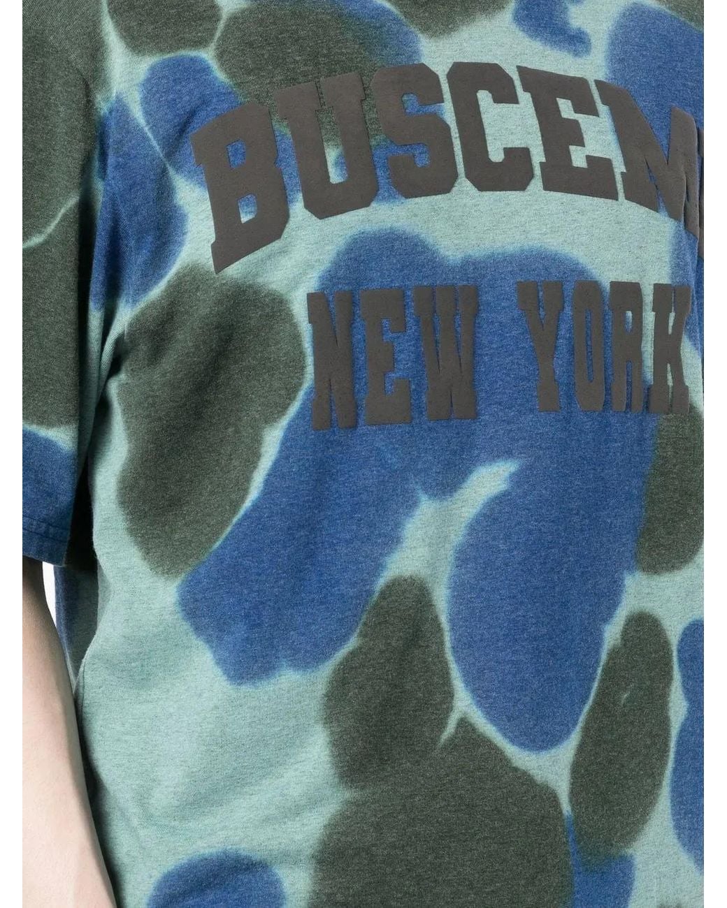 Buscemi Blue Tie-Dye Print Logo T-Shirt for men