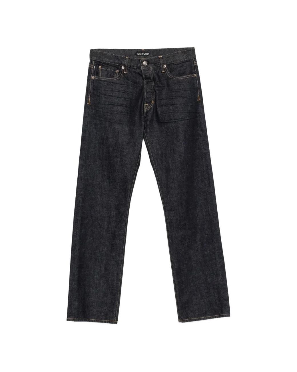 Tom Ford Blue Straight-Leg Whiskers-Effect Jeans for men