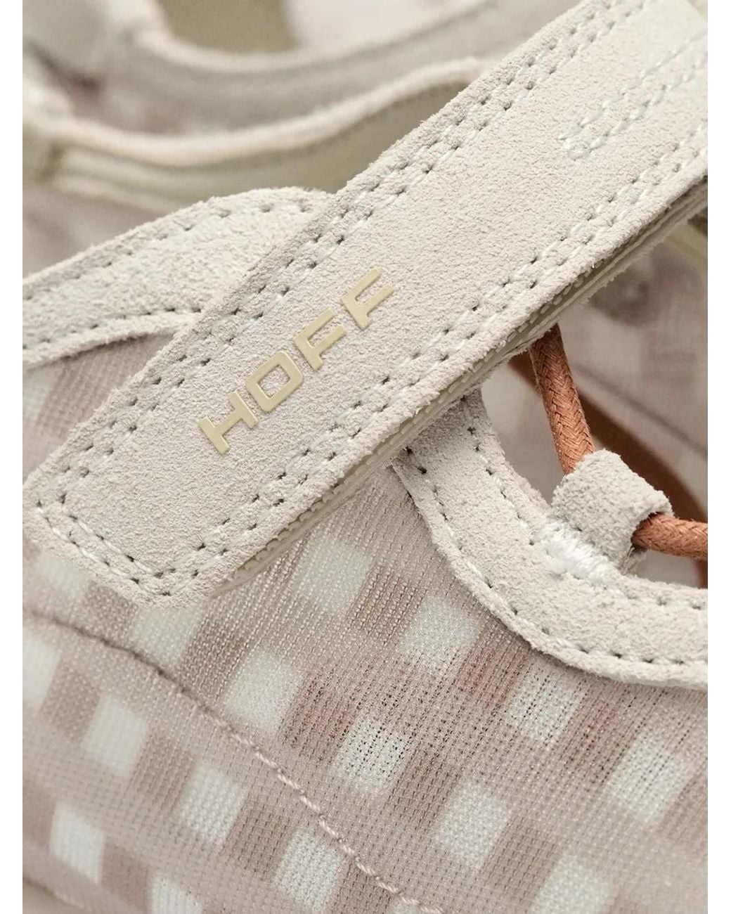 HOFF White Bridge Gingham-Pattern Touch-Strap Sneakerinas