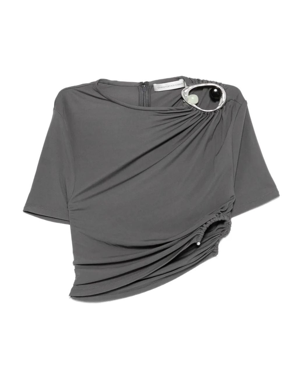 Top Drapeado Christopher Esber de color Gray
