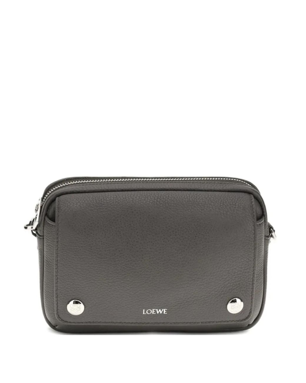 Loewe Gray Small Pebble Messenger Bag for men