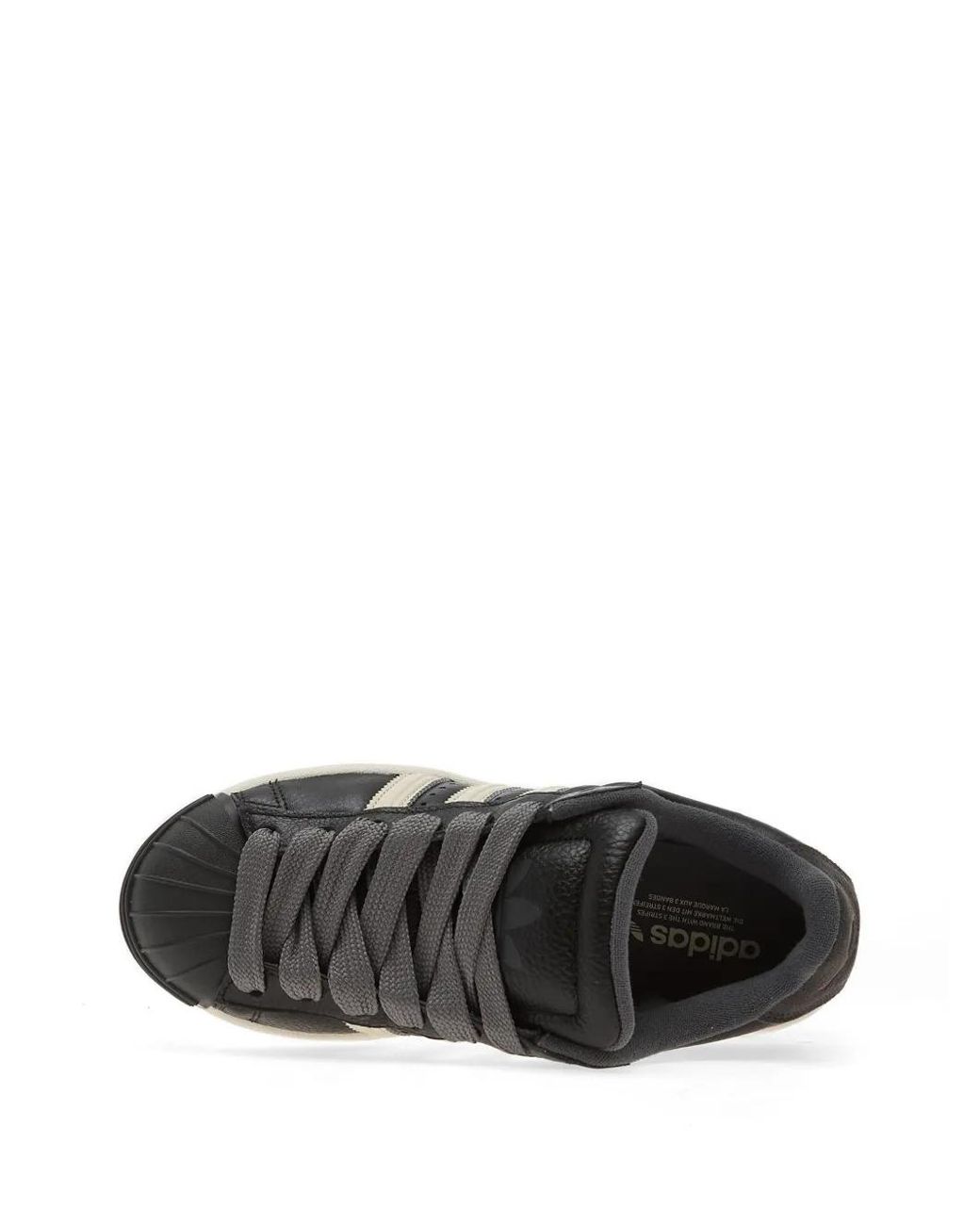 Adidas Black Superstar St Stripe Panelled Sneakers