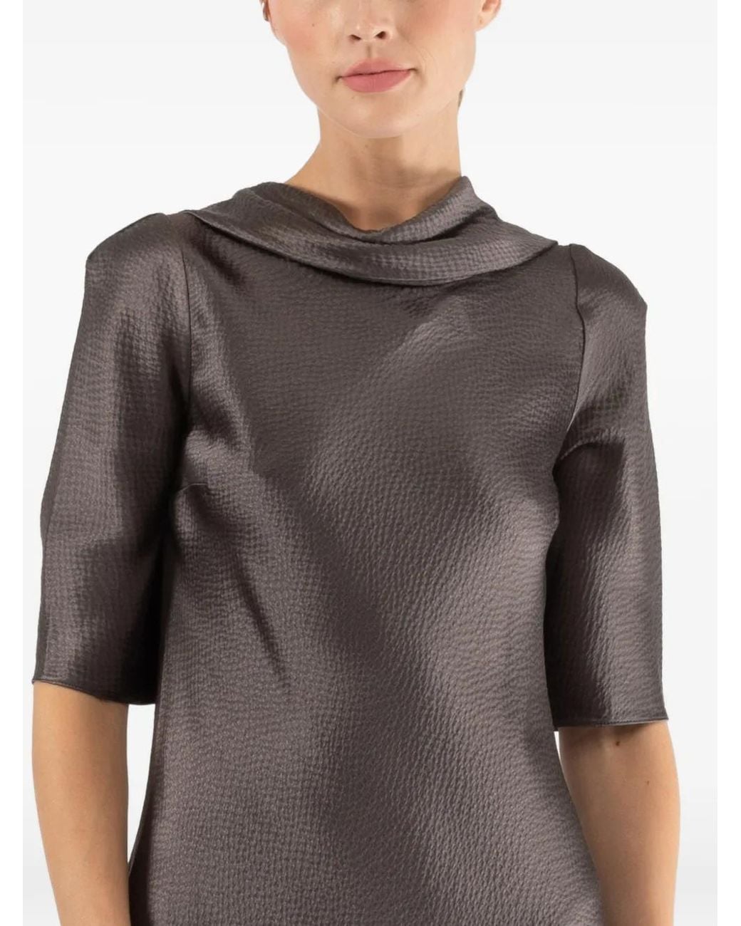 Peter Cohen Gray Vic Short-Sleeve Mini Dress