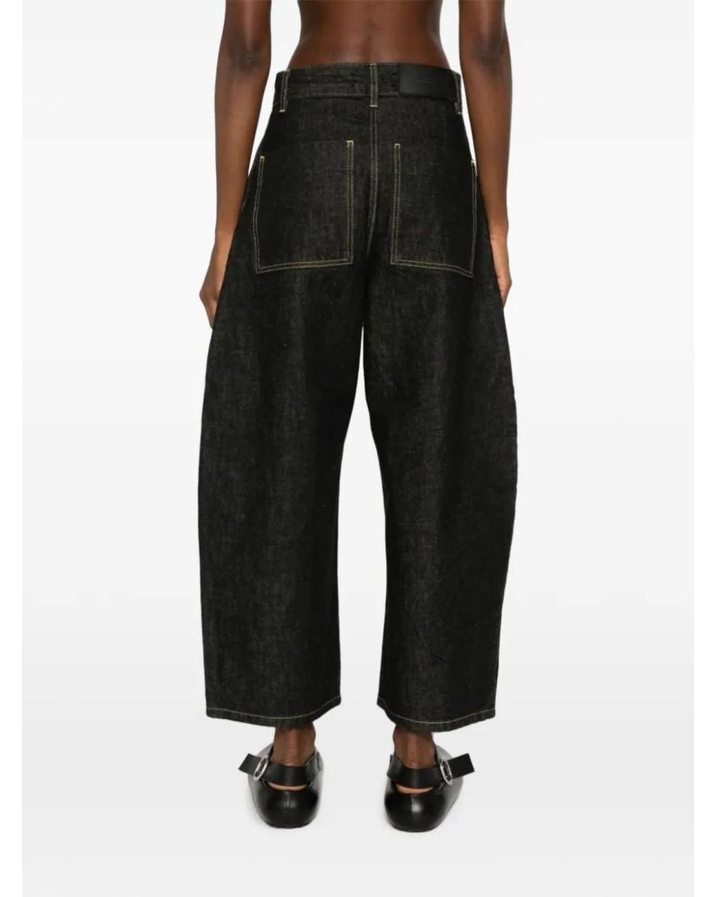 Studio Nicholson Black Chalco Cropped Wide-Leg Jeans