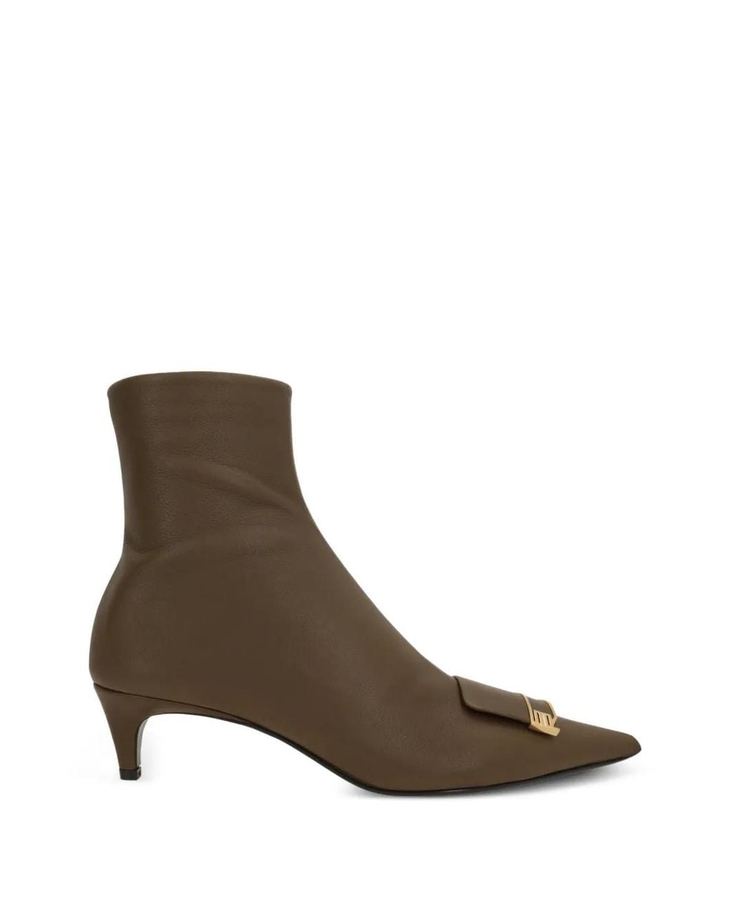 Sergio Rossi Brown Evolv Buckle-Detail Calf Leather Ankle Boots