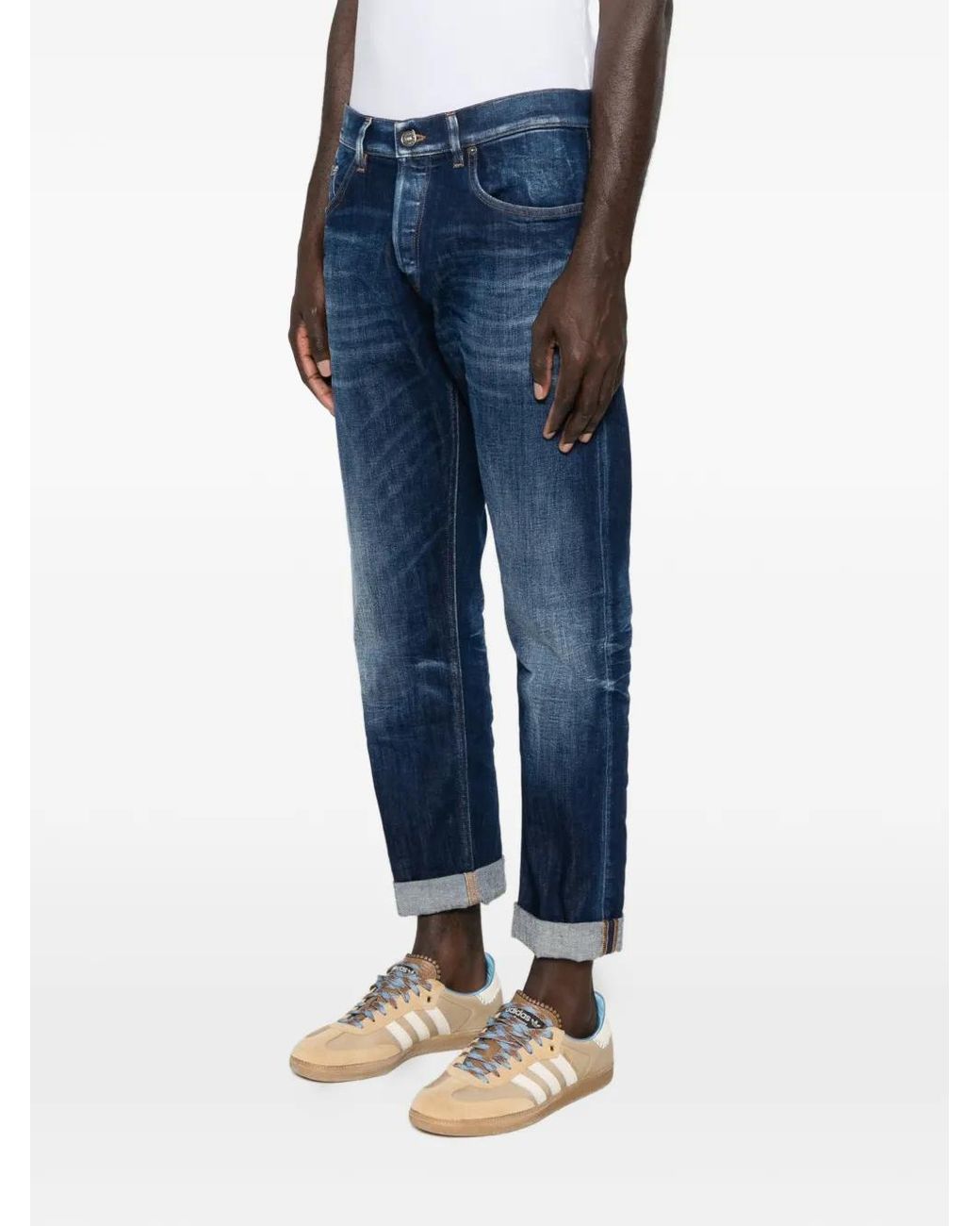 Dondup Blue Button Denim Jeans for men