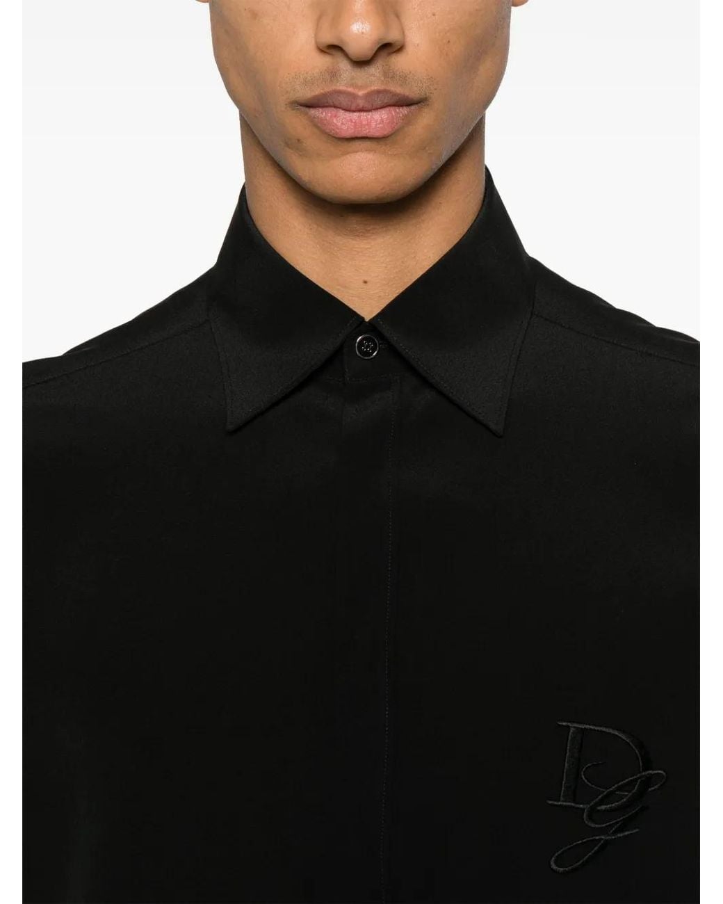 Dolce & Gabbana Black Striped Poplin Vanity Shirt for men