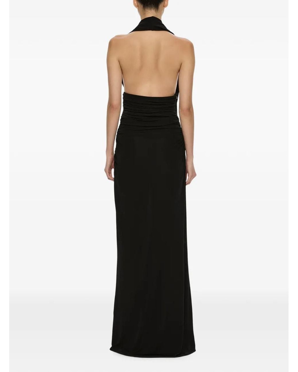 Christopher Esber Black Draped Cummerbund Maxi Dress