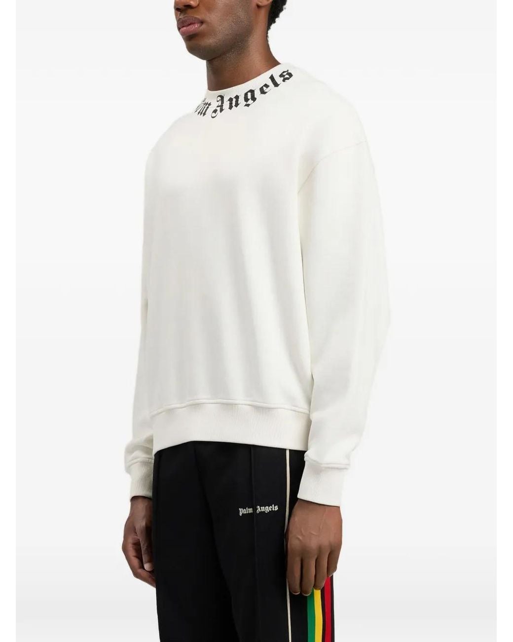 Palm Angels White Logo Sweatshirt for men