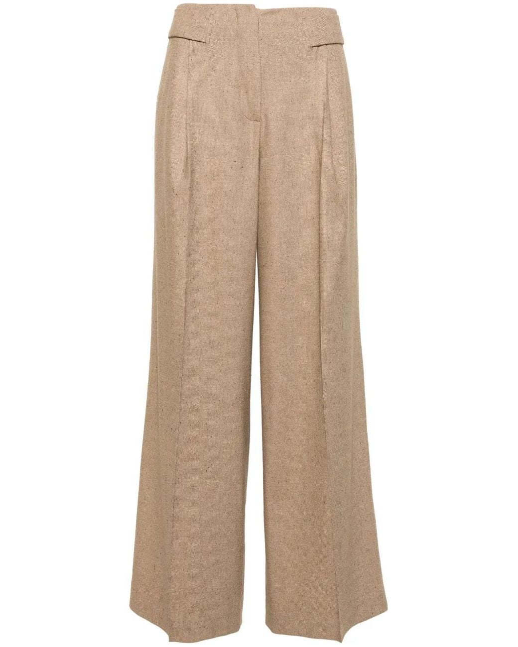 Remain Natural Wide-Leg Textured Trousers
