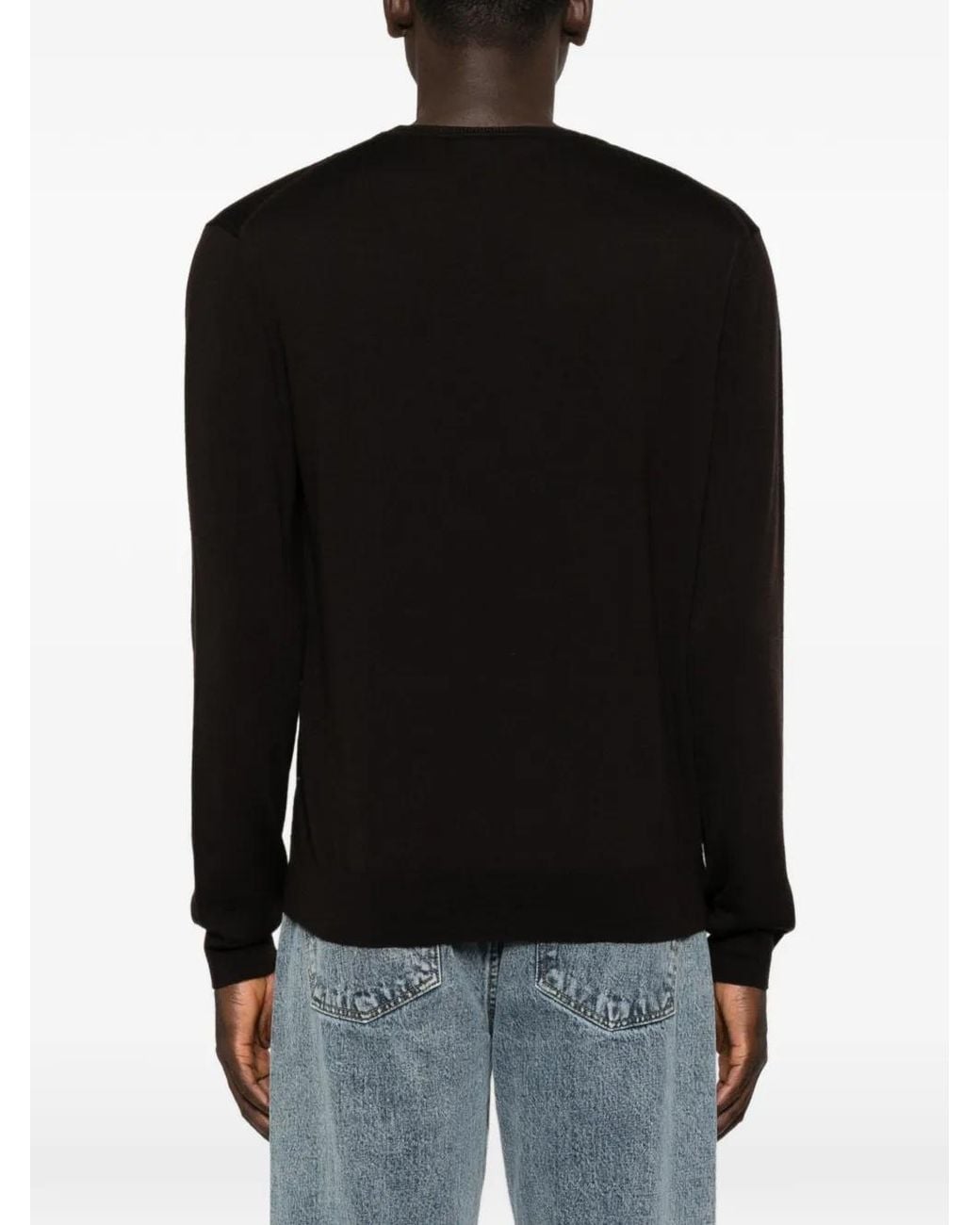 Corneliani Black Crew-Neck Sweater for men