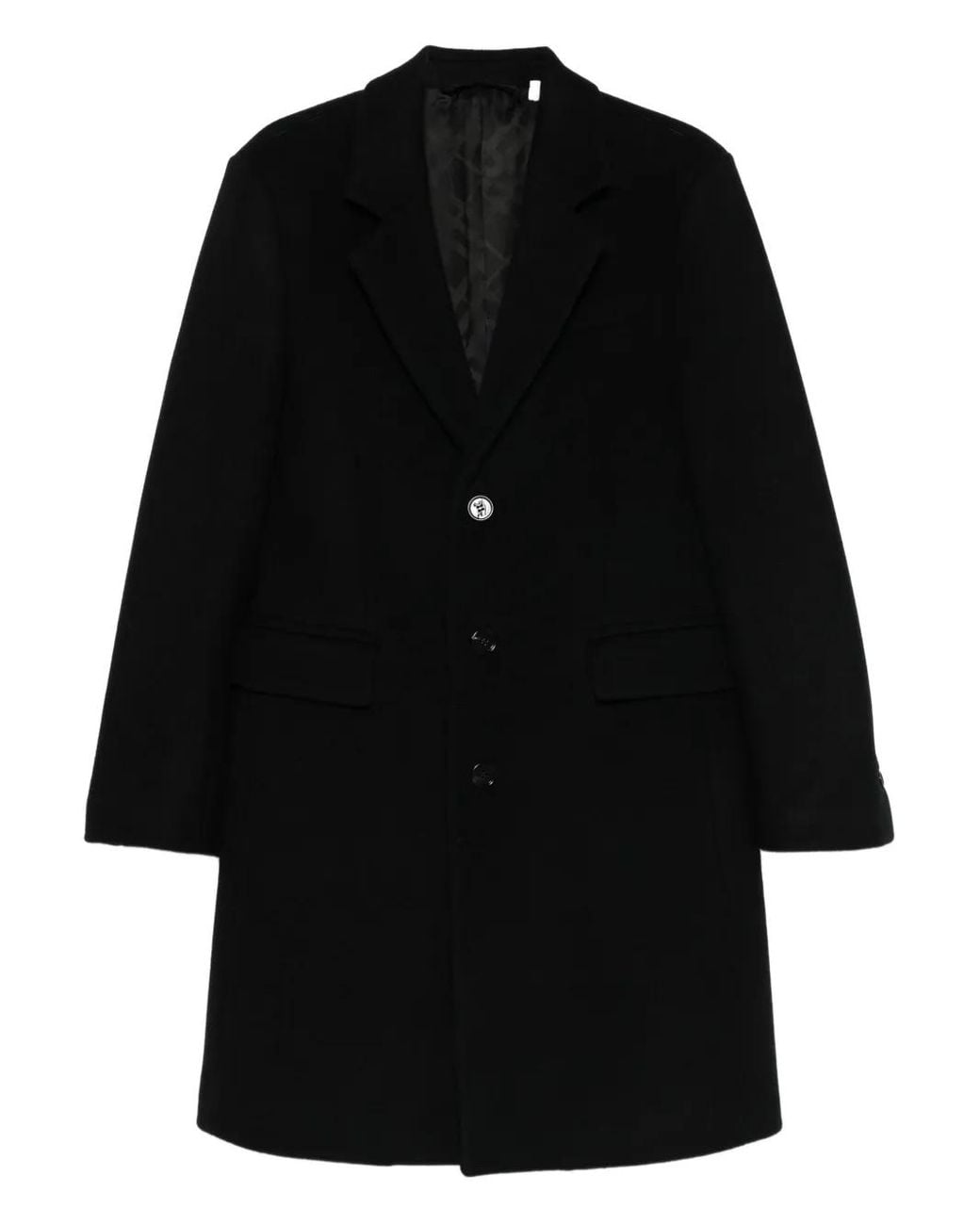 Burberry Black Wool Tailored Coat for men