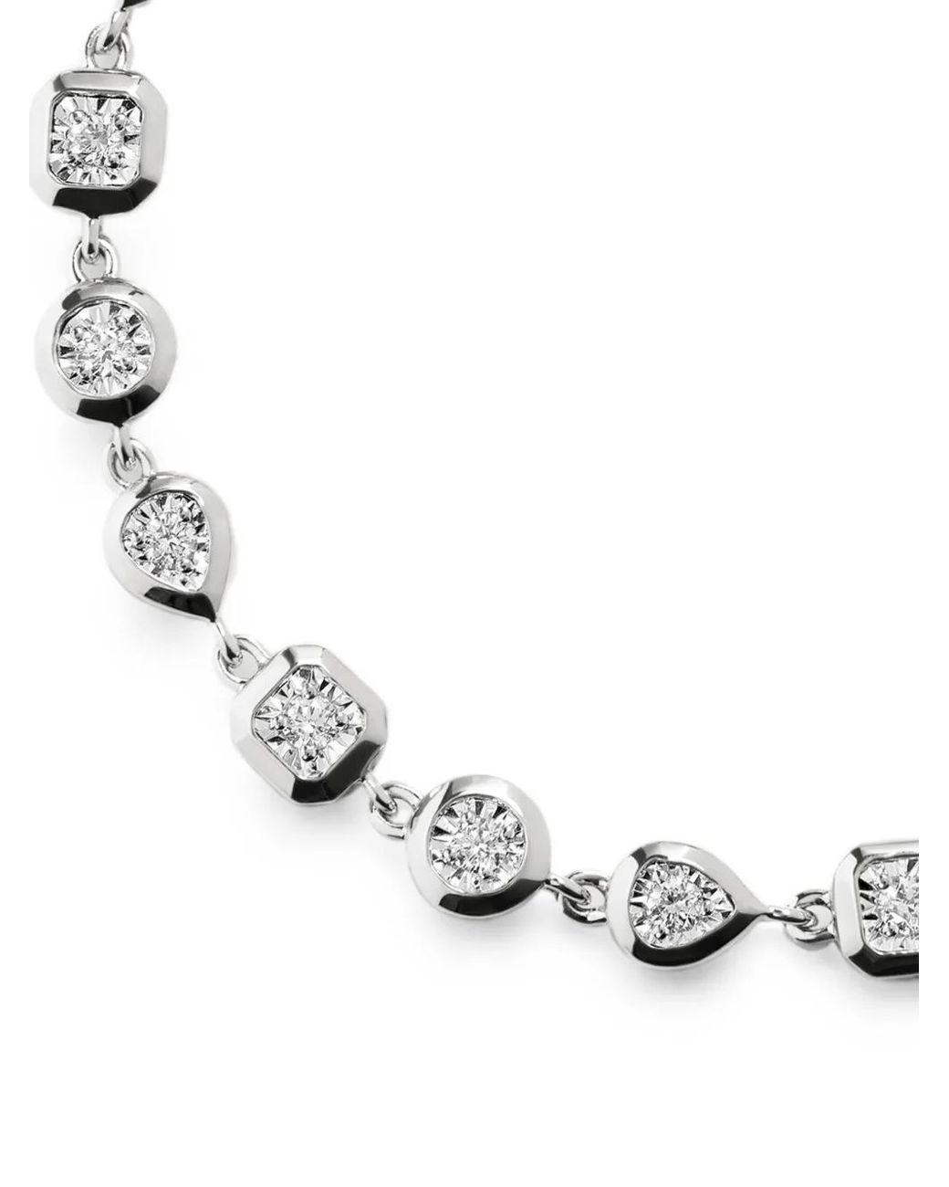 Monica Vinader Metallic Bezel-Set Diamond Bracelet
