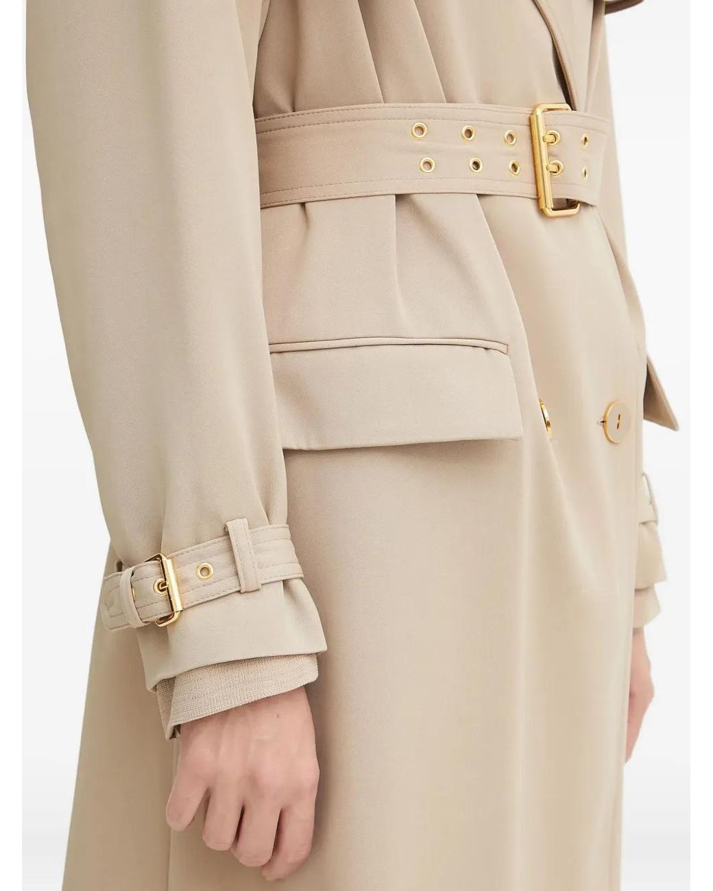 MARCIANO BY GUESS Natural Belted Pocket Coat