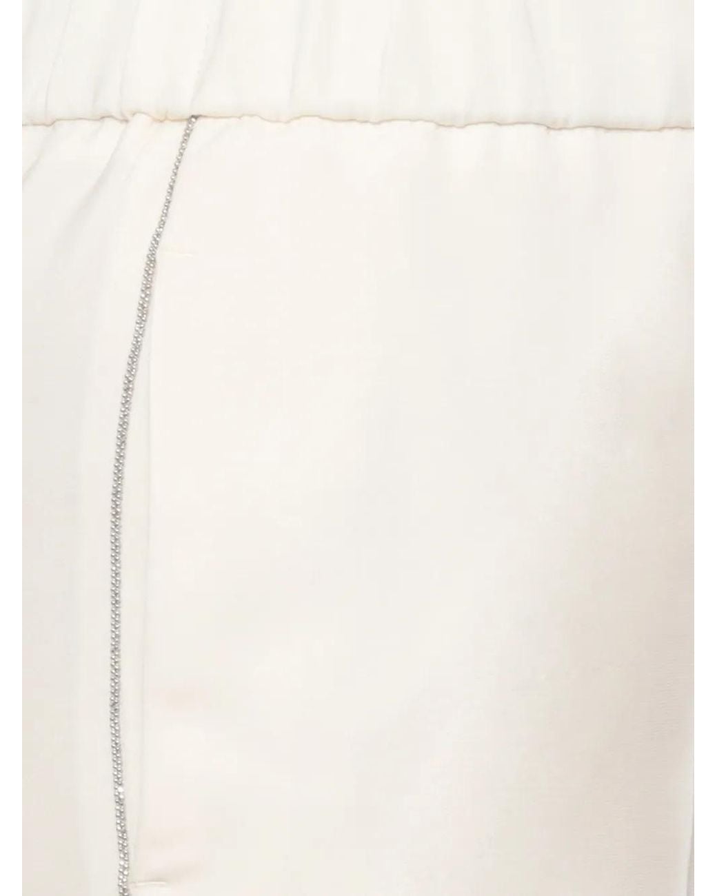 Peserico White Aurea Chain-Link-Trim Tailored Trousers