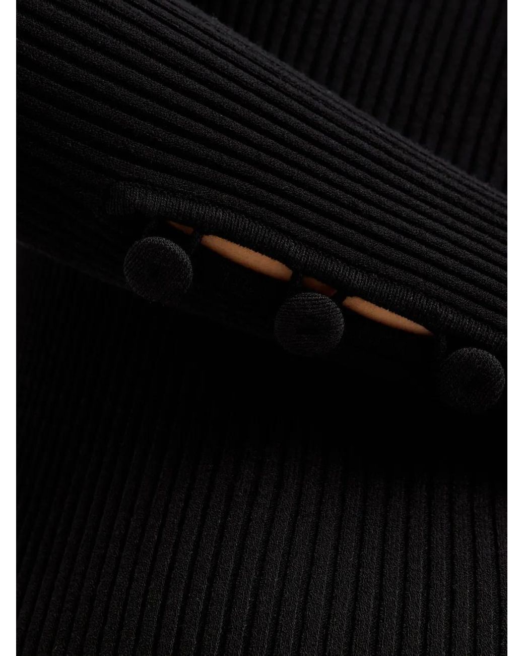 Jean Paul Gaultier Black Ribbed-Knit Maxi Dress