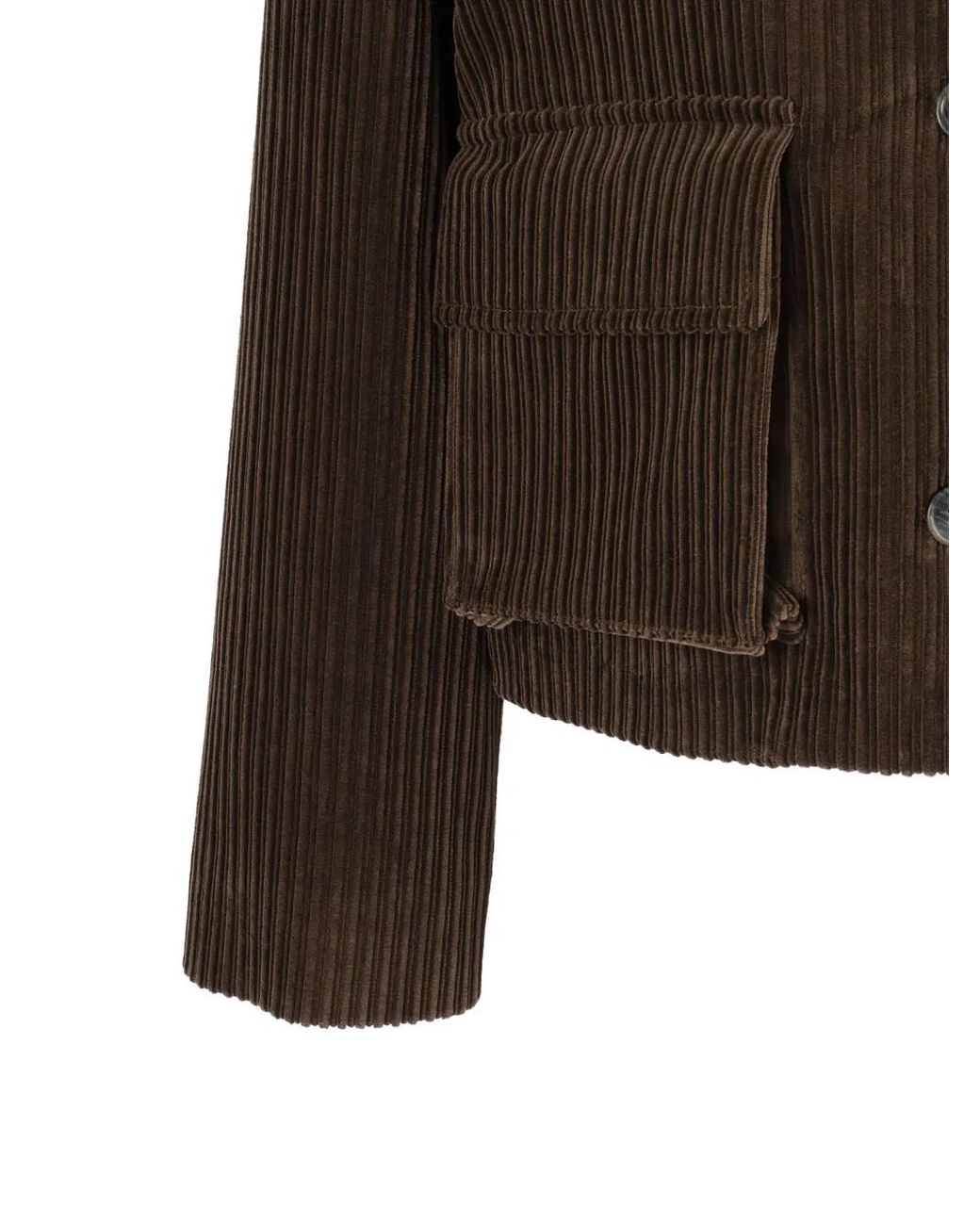 P.A.R.O.S.H. Brown Cropped Corduroy Jacket