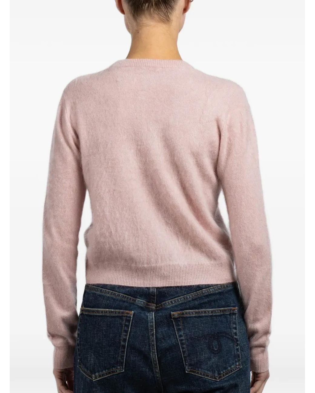 Autumn Cashmere Red Cardigan mit rundem Ausschnitt