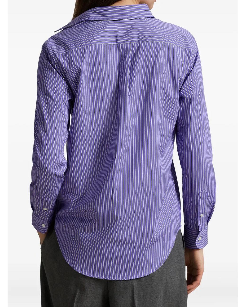 Polo Ralph Lauren Purple Striped Cotton Shirt