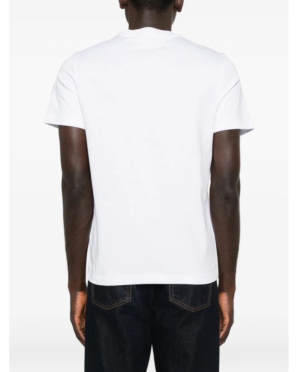 Moncler White Logo-Print T-Shirt for men