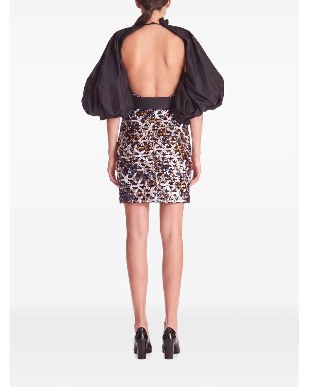 Gatti Nolli by Marwan White Sequinned Mini Dress