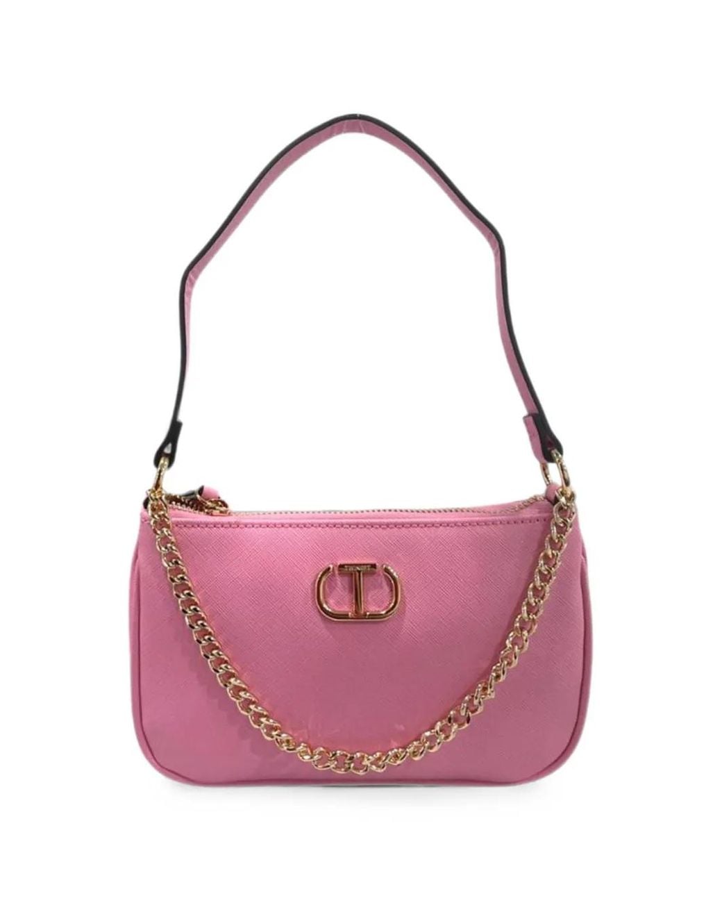 Twinset Pink Logo-Plaque Shoulder Bag
