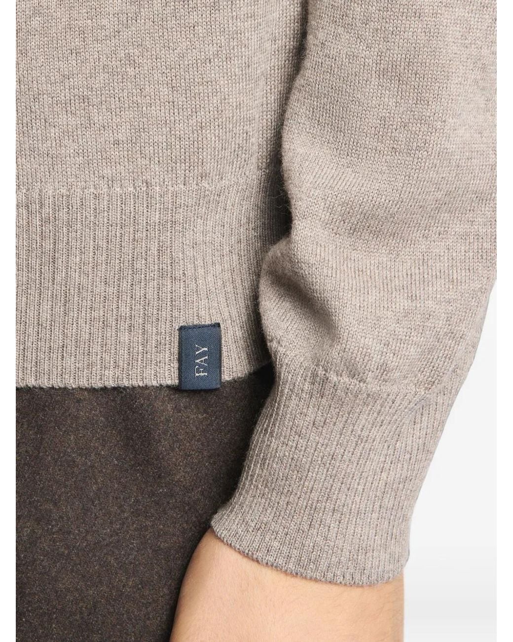 Fay Gestrickter Rollkragenpullover in Gray für Herren