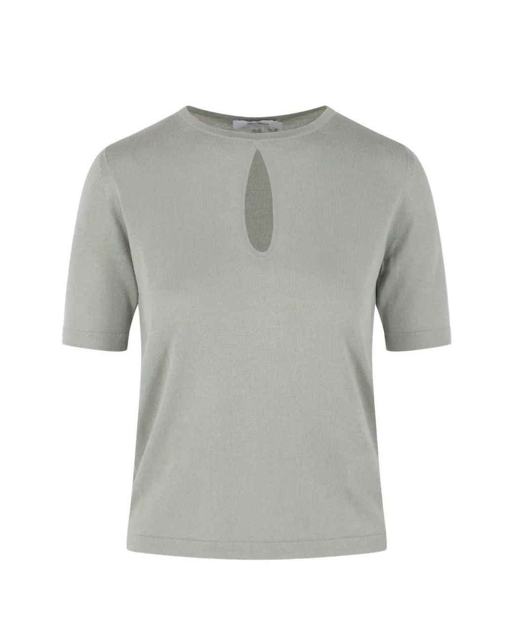 Max Mara Gray Fine-Knit T-Shirt