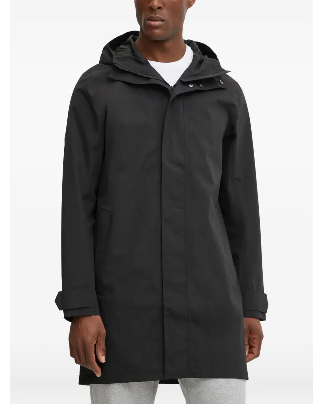 Didriksons Black George Hooded Touch-Strap Parka for men