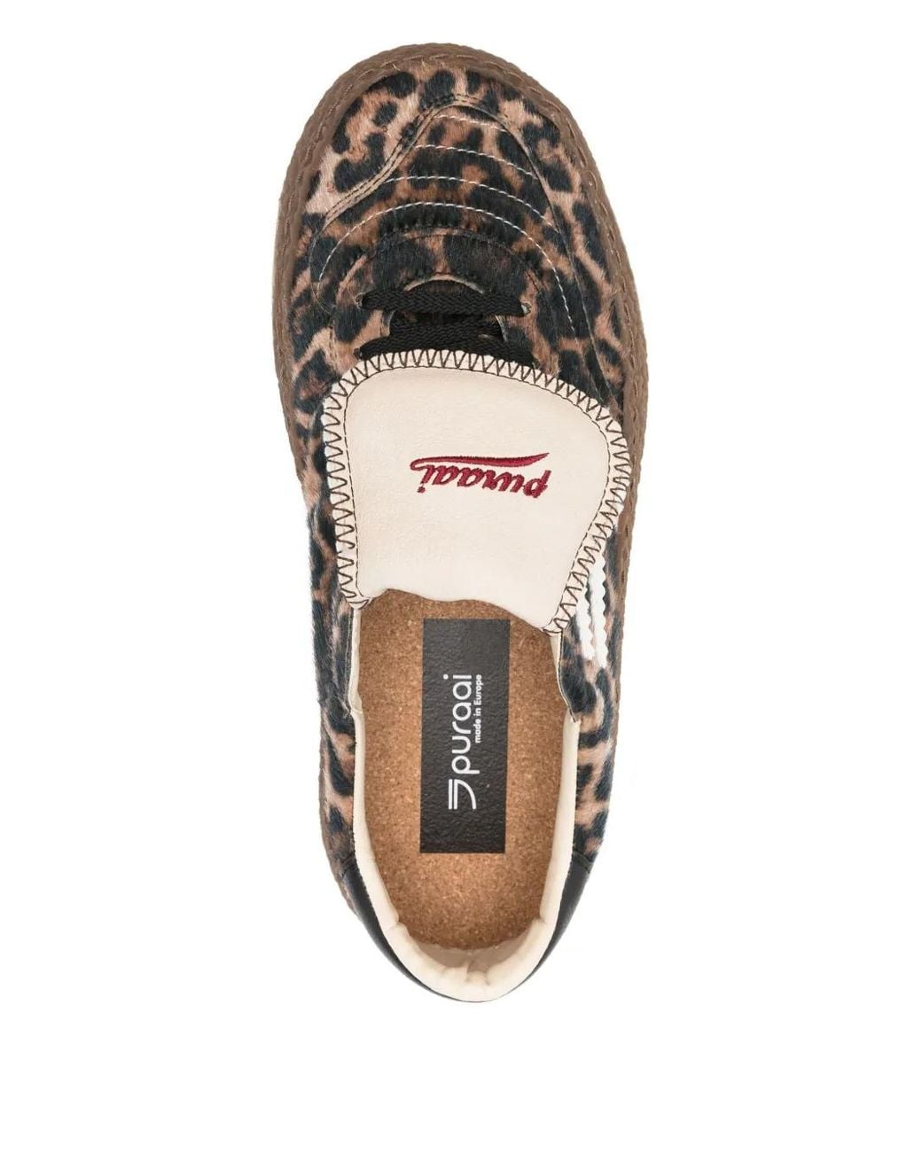 PURAAI Brown Leopard-Print Sneakers