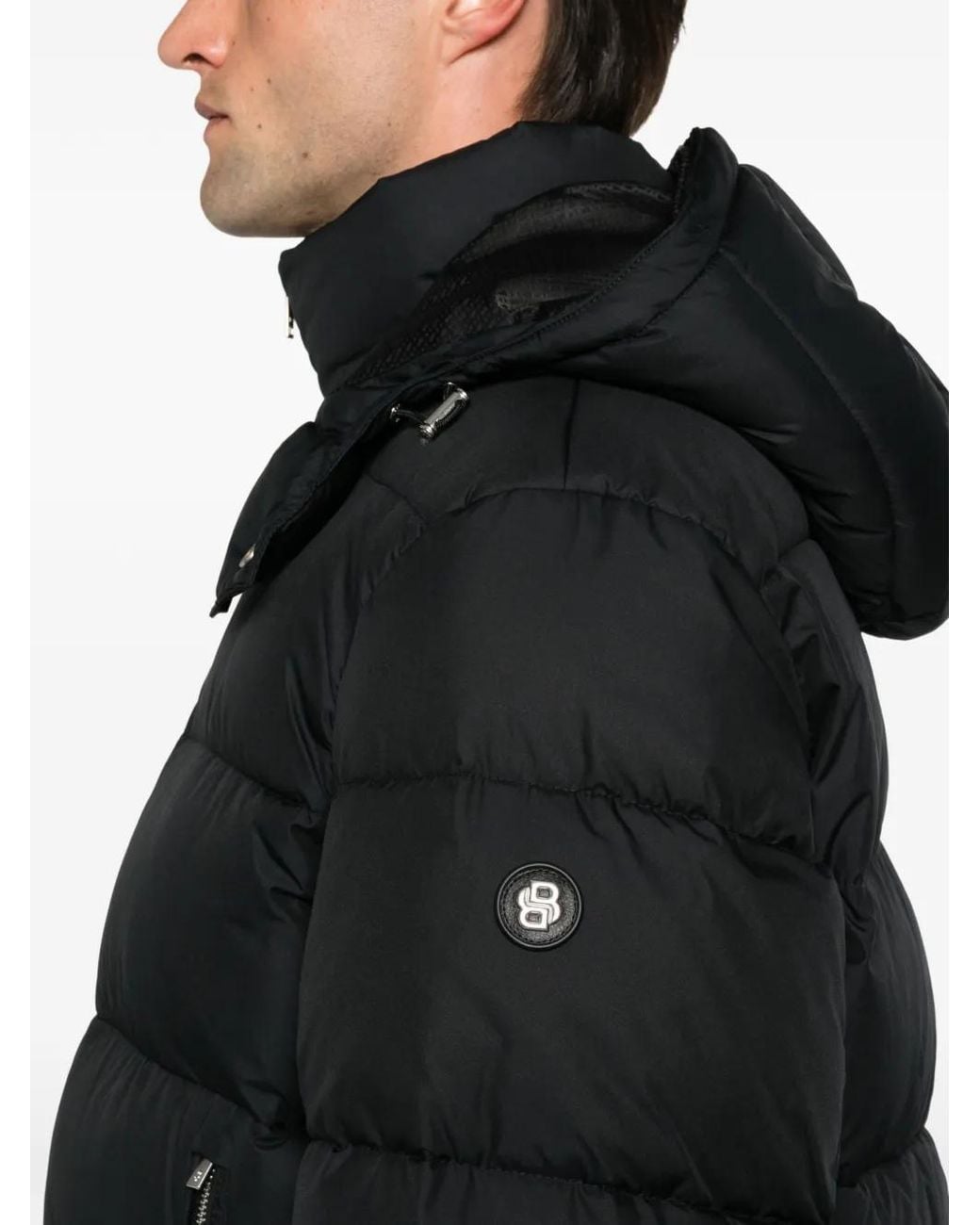 Boss Black Hooded Padded Jacket for men