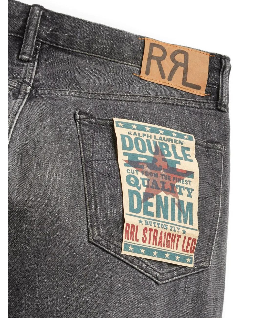 RRL Gray High-Waist Slim-Cut Jeans for men