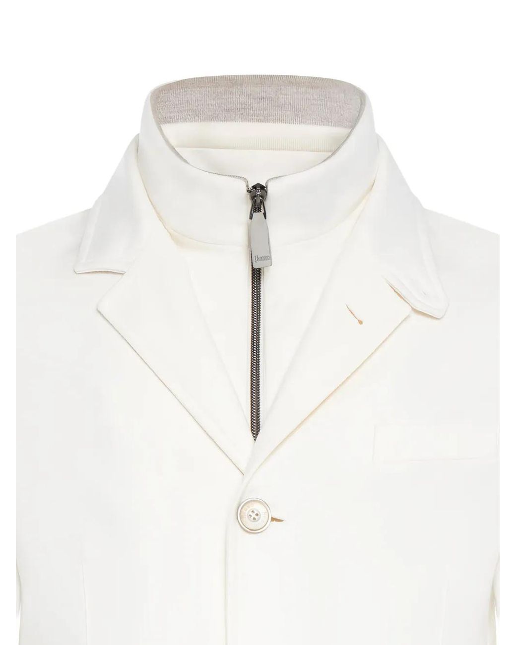 Herno White Button Blazer for men